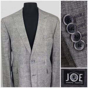 JOE Joseph Abboud Slim Fit 46R Linen Blend 2 Button Sport Coat Blazer